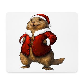 Murmeltiere Weihnachten / Santa - Mousepad (Querformat) - Weiß - Vorne