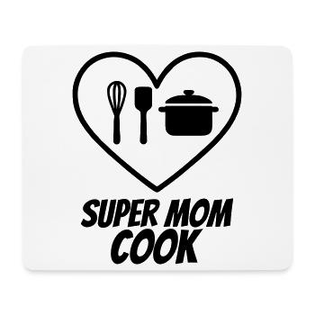 Super Mama Köchin – Herz & Küche  - Mousepad (Querformat) - Weiß - Vorne