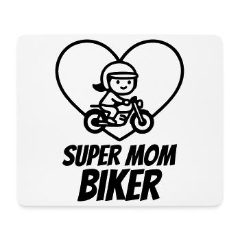 Super Mom Biker – Motorcycle Heart - Mouse Pad (horizontal) - white - Front