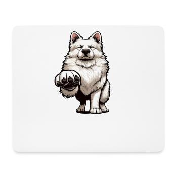 Talk to the paw White Shepherd Herding Dog - Mouse Pad (horizontal) - white - Front