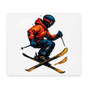 Skifahren | Skifahrer | Berg - Mousepad (Querformat) - Weiß - Vorne