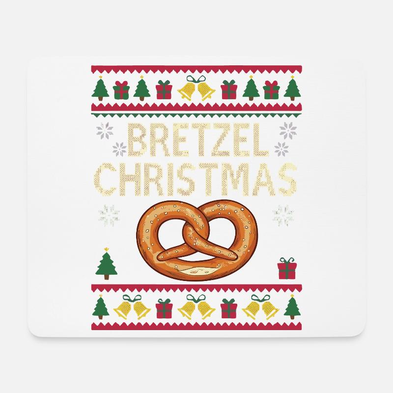Brezel Weihnachten Lustiges Bäcker Geschenk - Mousepad (Querformat) - Weiß
