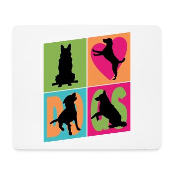 Dogs I Love Dogs Silhouettes Dog Mom Dog Dad - Mouse Pad (horizontal) - white - Front