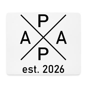 Papa est. 2026 - Mousepad (Querformat) - Weiß - Vorne