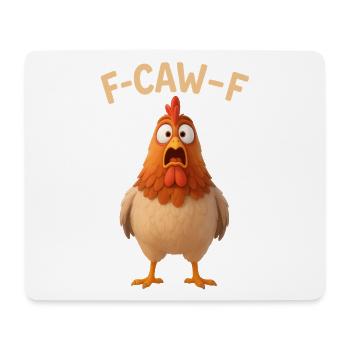 F-CAW-F Chicken - Funny Word Game - Chicken Meme - Mouse Pad (horizontal) - white - Front