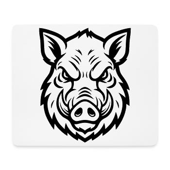 Wildschwein Kopf Keiler Aggressiv Vektor - Mousepad (Querformat) - Weiß - Vorne