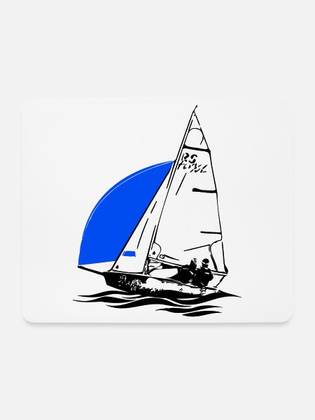 RS Feva XL Segelboot Jugend Segeln Jolle Regatta - Mousepad (Querformat) - Weiß