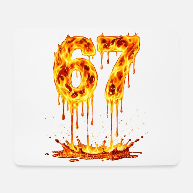 Six Seven Lava - Mousepad (Querformat) - Weiß