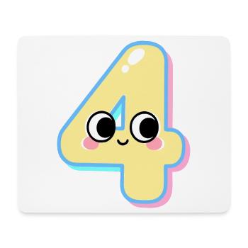 Quatre Kawaii Souriants - Tapis de souris (format paysage) - blanc - Devant