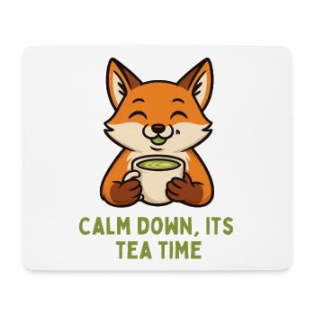 Heure du Fox Tea : Plaisir Tranquille - Tapis de souris (format paysage) - blanc - Devant