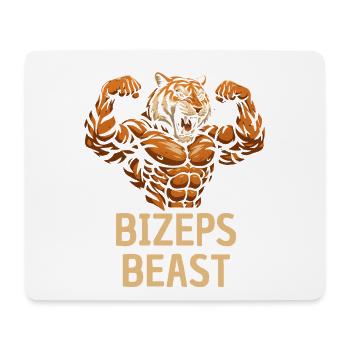 Bête Biceps Tigre de Puissance - Tapis de souris (format paysage) - blanc - Devant