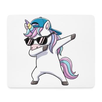 Coole Dabbing Einhorn-Sonnenbrille Cartoon-Kunst - Mousepad (Querformat) - Weiß - Vorne