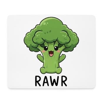 Dessin animé de brocoli sucré aux légumes Rire Joie Végan - Tapis de souris (format paysage) - blanc - Devant