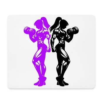 Bodybuilder Woman Fitness Team - Mouse Pad (horizontal) - white - Front