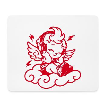 Music Angel – Cherub with Headphones - Mouse Pad (horizontal) - white - Front