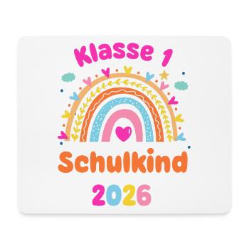 Klasse 1 Schulkind 2026 Regenbogen Einschulung - Mousepad (Querformat) - Weiß - Vorne