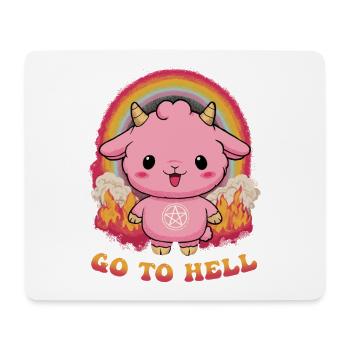Pink demon with rainbow - Mouse Pad (horizontal) - white - Front