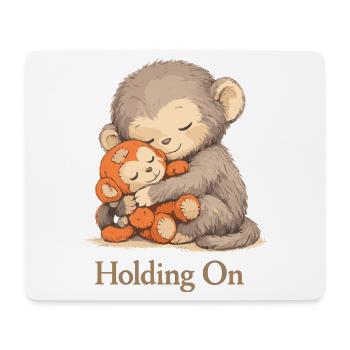 Anxious Monkey Plush Toy Solace - Mouse Pad (horizontal) - white - Front