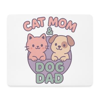 Cute Cat Mom Cartoon Pet Love - Mouse Pad (horizontal) - white - Front