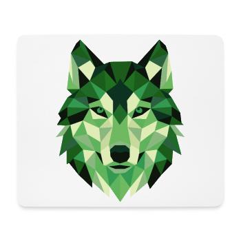 Wolfskopf Polygon Geometrie Portrait - Mousepad (Querformat) - Weiß - Vorne