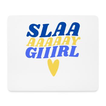 Slay Girl Retro Typographic Heart - Mousepad (Querformat) - Weiß - Vorne