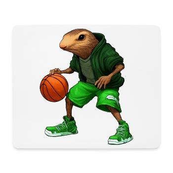 Maulwurf Basketballer - Mousepad (Querformat) - Weiß - Vorne