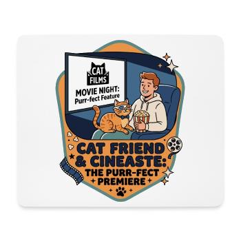 Amie chatte Cinéaste Humour - Tapis de souris (format paysage) - blanc - Devant