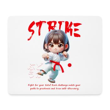 Chibi Karateheld Strike - Mousepad (Querformat) - Weiß - Vorne