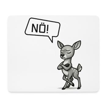 Nö! Reh – Süßer Sturkopf sagt Nein Statement - Mousepad (Querformat) - Weiß - Vorne