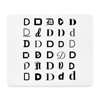 Typography D letter mosaic design. - Mouse Pad (horizontal) - white - Front