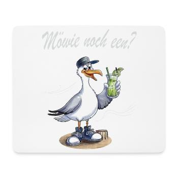 Möwe  Möwie noch een Nordsee Humor Plattdeutsch - Mousepad (Querformat) - Weiß - Vorne