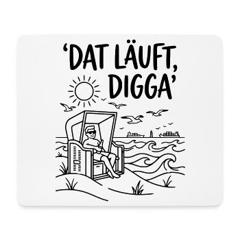 dat läuft digga strandkorb chillen urlaub meer  - Mousepad (Querformat) - Weiß - Vorne