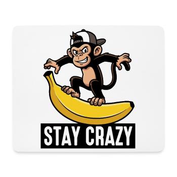Affe auf Banane bleibt verrückt - Mousepad (Querformat) - Weiß - Vorne