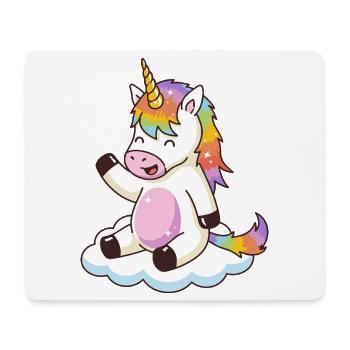 Regenbogen-Einhorn auf der Wolke - Mousepad (Querformat) - Weiß - Vorne
