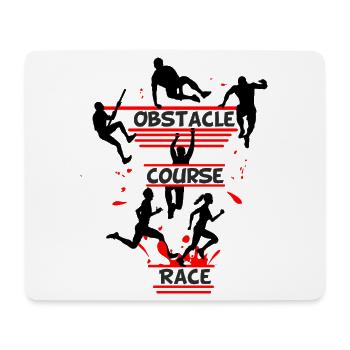 Course d’obstacles – Silhouette Full Action - Tapis de souris (format paysage) - blanc - Devant