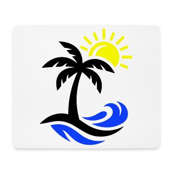 Palme Strand Ozean - Mousepad (Querformat) - Weiß - Vorne