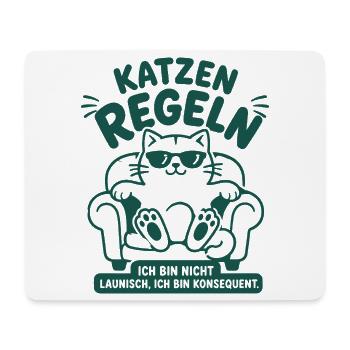 Katzen regeln konsequent Humor - Mousepad (Querformat) - Weiß - Vorne