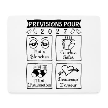 Prévisions pour 2027, future mama, futur papa 2027 - Tapis de souris (format paysage) - blanc - Devant