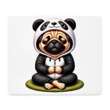 Cute Pug Panda Dog Yoga Relaxation Carnival - Mouse Pad (horizontal) - white - Front
