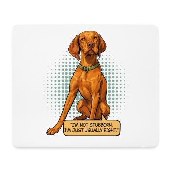 Le chien de dessin animé Vizsla têtu et drôle - Tapis de souris (format paysage) - blanc - Devant