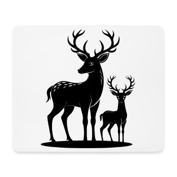 Doe und Rehkitz - Mousepad (Querformat) - Weiß - Vorne