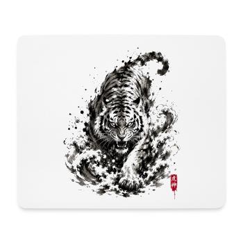 Japan Ink Tiger Welle - Mousepad (Querformat) - Weiß - Vorne