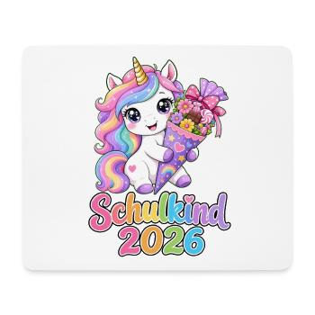 Einhorn Schultüte 2026 Schulkind - Mousepad (Querformat) - Weiß - Vorne