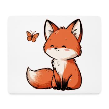 Papillon Renard - Tapis de souris (format paysage) - blanc - Devant