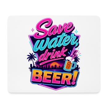 Save Water, Drink Beer | Retro Beer Saying - Mouse Pad (horizontal) - white - Front