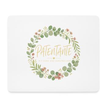Patentante Eukalyptus Kranz - Mousepad (Querformat) - Weiß - Vorne