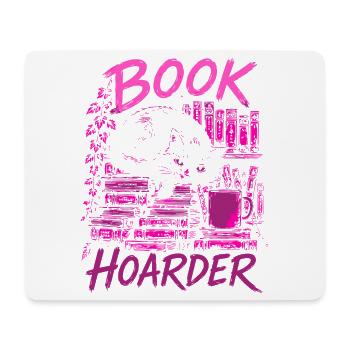 Book Hoarder Katze – Rosa Bücherliebe - Mousepad (Querformat) - Weiß - Vorne