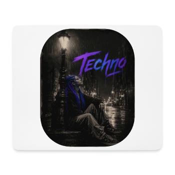Techno Girl Under Lantern In The Rain We Love Techno - Mouse Pad (horizontal) - white - Front