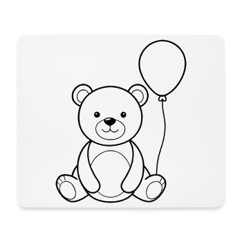 Teddy Bear Holding Balloon - Mouse Pad (horizontal) - white - Front