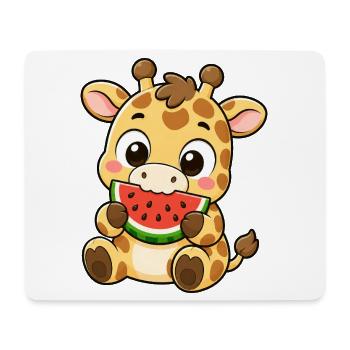 Süße Giraffe Cartoon Kawaii Keks genießen - Mousepad (Querformat) - Weiß - Vorne